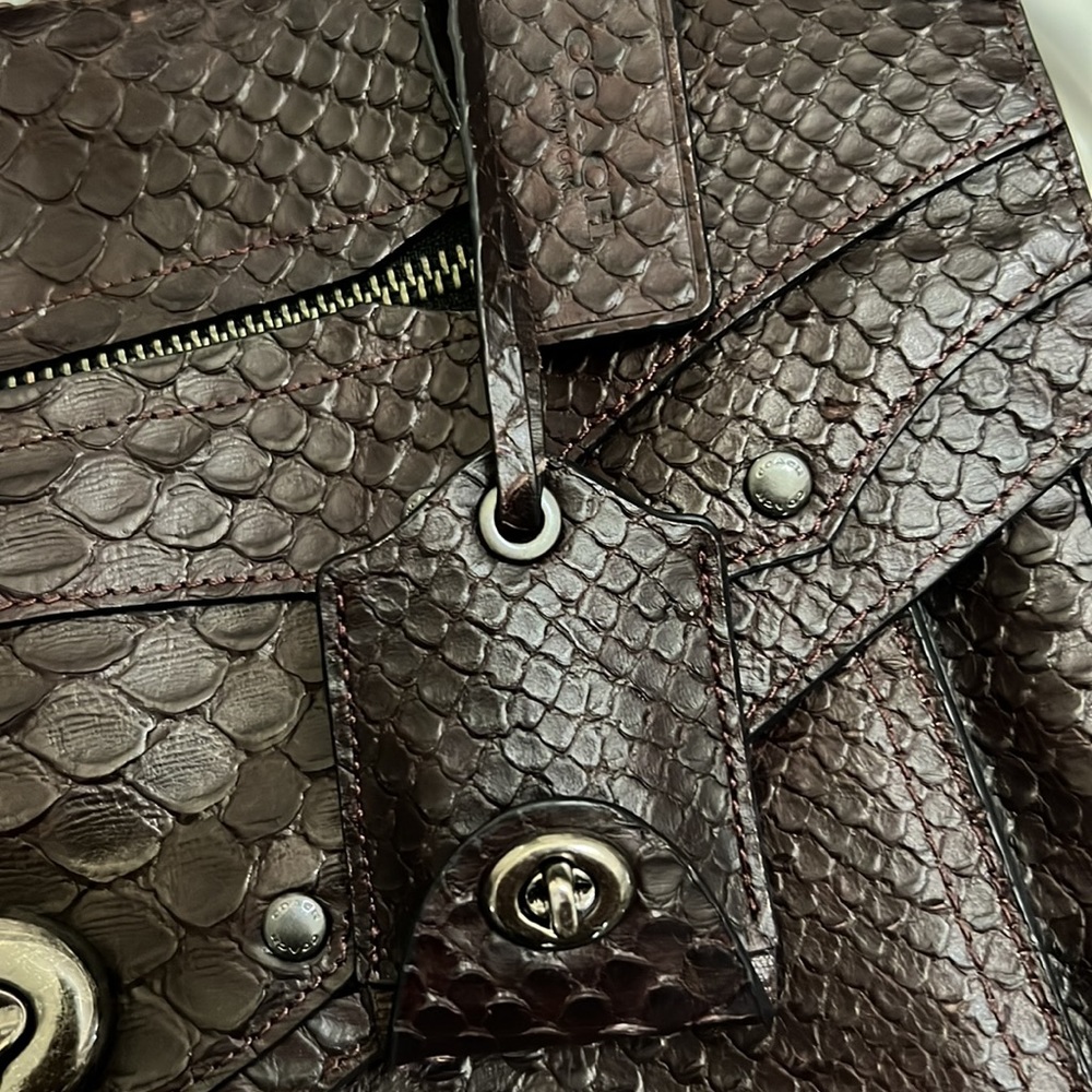 Coach wine python bag - Picture 2 of 8